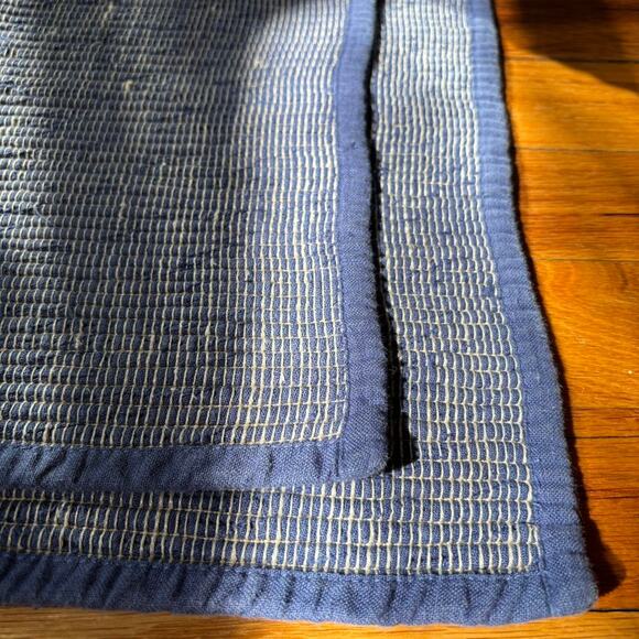 Vintage Set of Two Denim Blue Natural Placemats Cottagecore Simple Minimal Boho - Picture 3 of 4